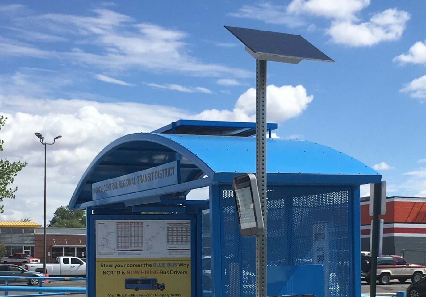 Connectpoint 13" Digital Bus Stop installed at RTD shelter